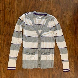 Aeropostale Women's Long Sleeve Striped V-Neck Cardigan Sweater Size Small